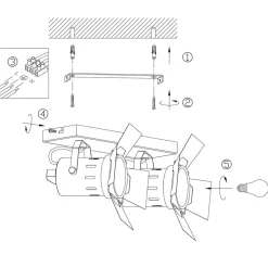 Steinhauer Industrial Deckenstrahler Metall L:58 cm E27 flexibel* Spots|Badezimmer Lampe