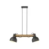 Just Light Industrial Pendelleuchte Holz Metall E27 flexibel