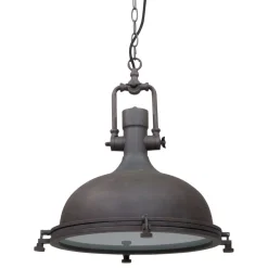 Steinhauer Industrial Pendelleuchte Metall Glas Braun Ø40 cm E27* Hängelampen|Bürolampen