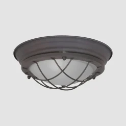 Steinhauer Industrie Deckenlampe Metall Glas Braun Weiß Ø29 cm E27* Deckenleuchten|Badezimmer Lampe