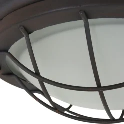 Steinhauer Industrie Deckenlampe Metall Glas Braun Weiß Ø29 cm E27* Deckenleuchten|Badezimmer Lampe