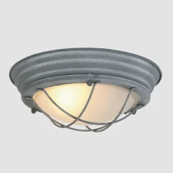 Steinhauer Industrie Deckenlampe Metall Glas Grau Weiß Ø29 cm E27* Deckenleuchten|Badezimmer Lampe