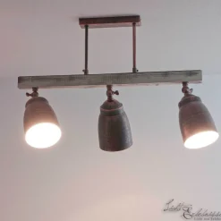 Luminex Industrie Deckenleuchte Holz Metall schwenkbar ALEJO* Wohnzimmerlampen|Holzlampen