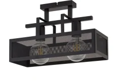 Sigma Industrie Deckenleuchte Schwarz Metall E27 2-flammig* Deckenleuchten|Flurlampen