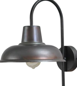 Masterlight Industrie Schlafzimmerleuchte in Schwarz Roter Metall Optik