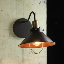 Nowodvorski Industrie Wandlampe Schwarz Kupfer E27 T:40cm LOFT