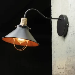 Nowodvorski Industrie Wandlampe Schwarz Kupfer E27 T:40cm LOFT