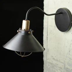 Nowodvorski Industrie Wandlampe Schwarz Kupfer E27 T:40cm LOFT