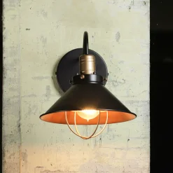 Nowodvorski Industrie Wandlampe Schwarz Kupfer E27 T:40cm LOFT