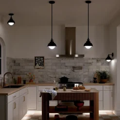 Elstead Innenleuchte 3-in-1 Wand Decke Hänge Schwarz Metall Glas* Metall Lampen|Lampenschirme