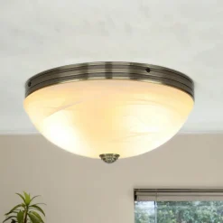 Easylight Jugendstil Deckenlampe Glas 2xE27 Ø31cm ORCHIDEA* Deckenleuchten|Flurlampen