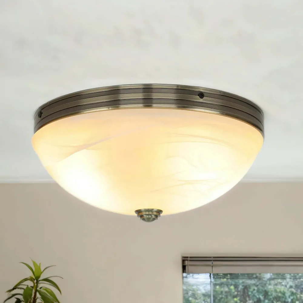 Easylight Jugendstil Deckenlampe Glas 2xE27 Ø31cm ORCHIDEA* Deckenleuchten|Flurlampen