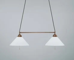 Clearance Berliner Messingleuchten Jugendstil Hängeleuchte 2-fl Echt Messing D1