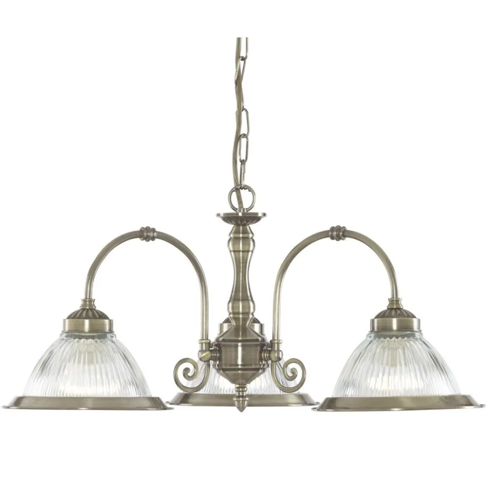 Clearance Searchlight Jugendstil Hängeleuchte mit Glasschirm Antik