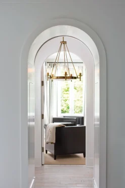 Clearance Elstead Jugendstil Kronleuchter mit Schirm in Messing