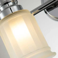 Discount Elstead Jugendstil Lampe Bad LED G9 B: 35,7 cm Chrom Weiß IP44