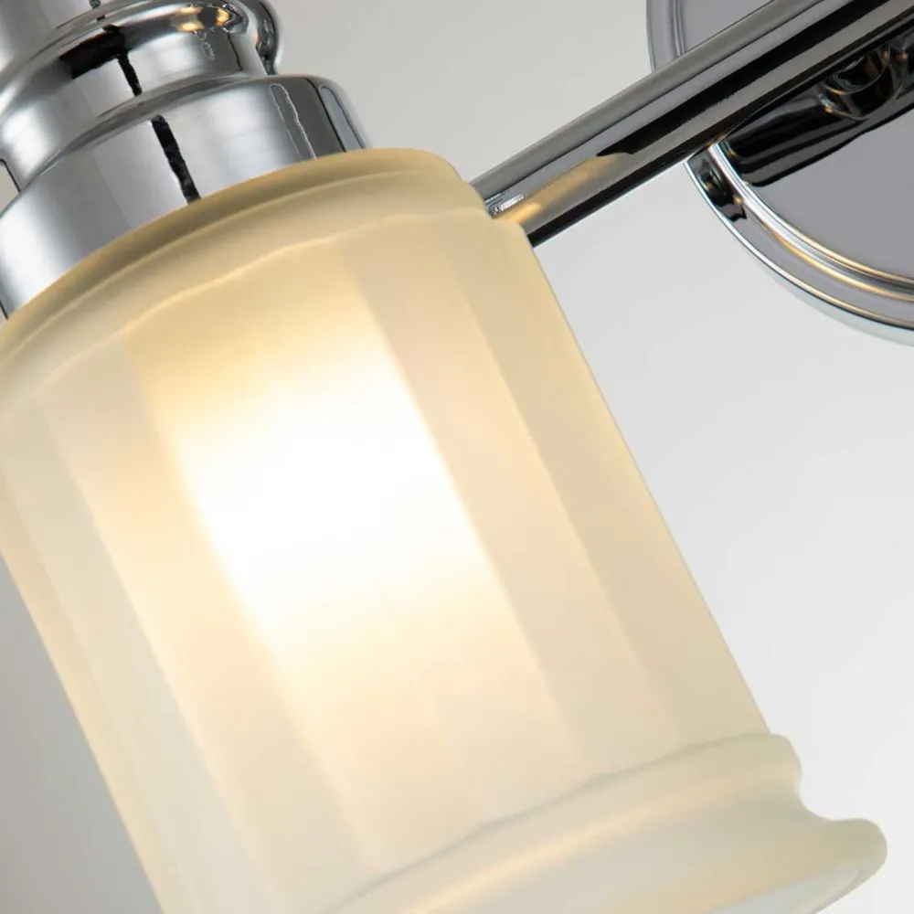 Discount Elstead Jugendstil Lampe Bad LED G9 B: 35,7 cm Chrom Weiß IP44