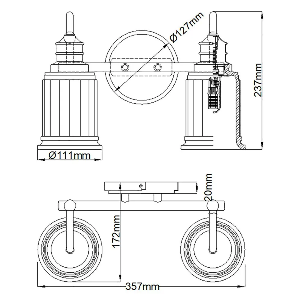 Discount Elstead Jugendstil Lampe Bad LED G9 B: 35,7 cm Chrom Weiß IP44