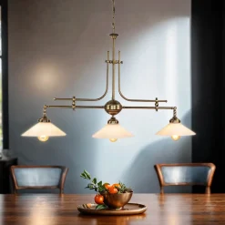 Best Giovanni Battista Jugendstil Profi Billardtischlampe E27 Weiß Esszimmer