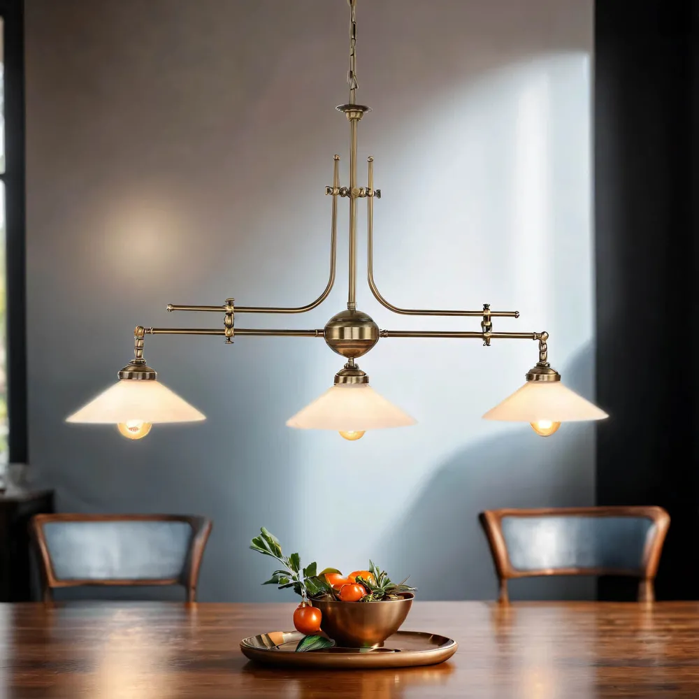 Best Giovanni Battista Jugendstil Profi Billardtischlampe E27 Weiß Esszimmer