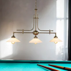 Best Giovanni Battista Jugendstil Profi Billardtischlampe E27 Weiß Esszimmer