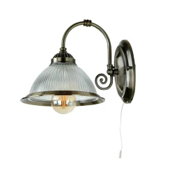 Searchlight Jugendstil Wandlampe mit Glasschirm Antik* Esszimmer Lampen|Wandleuchten