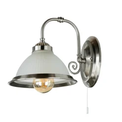 Online Easylight Jugendstil Wandleuchte E27 mit Glasschirm Silbern