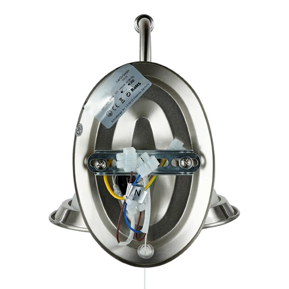 Online Easylight Jugendstil Wandleuchte E27 mit Glasschirm Silbern