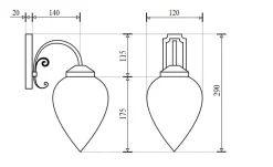 Easylight Jugendstil Wandleuchte Wandlampe Zugschalter E14 MAYA* Glaslampen|Jugendstil Lampen