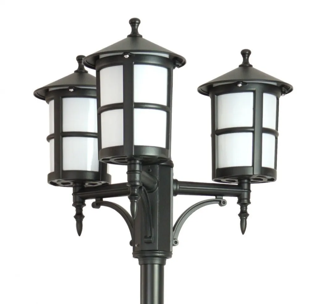 SU-MA Kandelaber Garten 1,8-2,8m Rustikal 3x E27* Außenleuchten Antik|Gartenlaternen