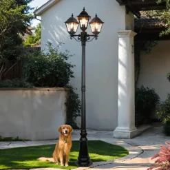 Elstead Kandelaber Schwarz 227cm hoch Rustikal LEADWORTH* Vintage Lampen|Wegeleuchten