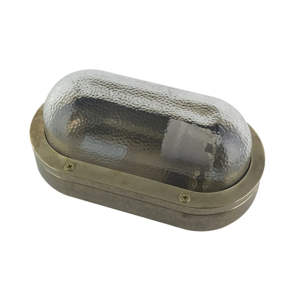 Best Andromeda Kellerlampe Echt-Messing Glas E27 IP64 23 cm breit