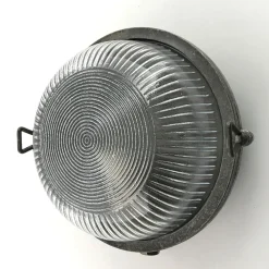 Andromeda Kellerlampe Echt-Messing Glas E27 IP64 Ø 17,5 cm rund* Metall Lampen|Messinglampen