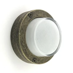 Outlet Andromeda Kellerlampe Glas Messing massiv G9 IP64 D: 14 cm rund