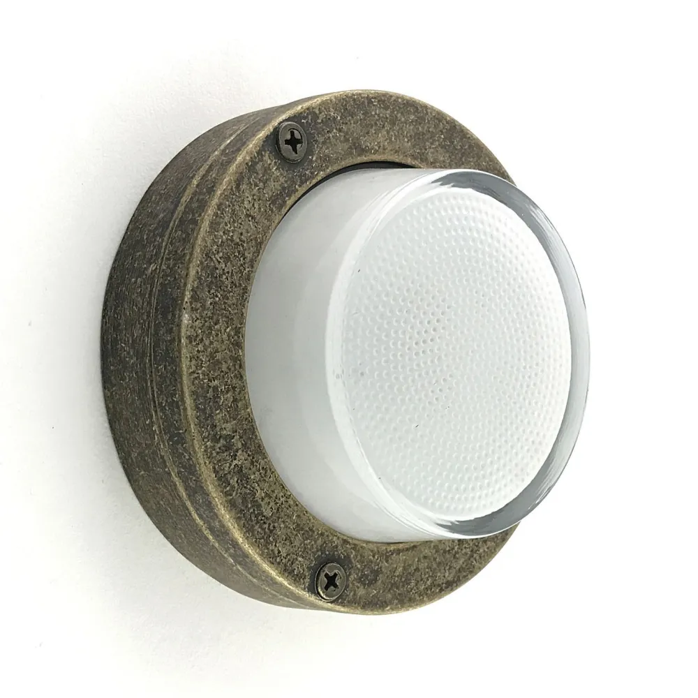 Outlet Andromeda Kellerlampe Glas Messing massiv G9 IP64 D: 14 cm rund