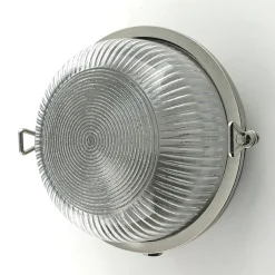 Andromeda Kellerlampe Messing Glas rund D: 17,5 cm IP64 E27 Maritim* Außenwandleuchten|Messinglampen