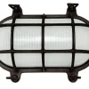 Lido Kellerlampe oval Messing Glas B: 24 cm IP64 E27 Schwarz antik* Außenwandleuchten|Feuchtraumleuchten