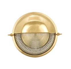 Andromeda Kellerleuchte Messing Glas rund Ø 17,5 cm IP64 E27* Außenwandleuchten|Feuchtraumleuchten