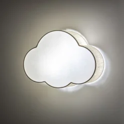 TK Lighting Kinderzimmer Wolkenlampe Beige Weiß Leinen B: 43 cm 2x E27*Kinder Kinderzimmerlampen|Kinderlampen
