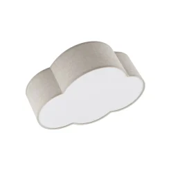 TK Lighting Kinderzimmer Wolkenlampe Beige Weiß Leinen B: 43 cm 2x E27*Kinder Kinderzimmerlampen|Kinderlampen