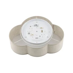 TK Lighting Kinderzimmer Wolkenlampe Beige Weiß Leinen B: 43 cm 2x E27*Kinder Kinderzimmerlampen|Kinderlampen