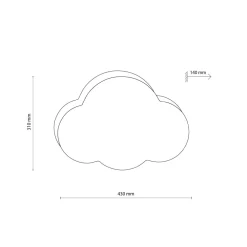 TK Lighting Kinderzimmer Wolkenlampe Beige Weiß Leinen B: 43 cm 2x E27*Kinder Kinderzimmerlampen|Kinderlampen