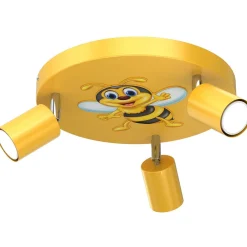 New Luminex Kinderzimmerlampe Decke Gelb Ø 30 cm schwenkbar GU10 Metall