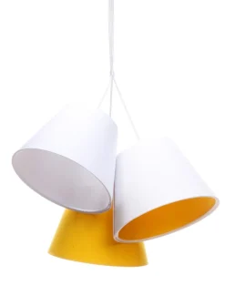 BPS Koncept Kinderzimmerlampe SAMY Weiß Orange Stoff Schirm*Kinder Kinderzimmerlampen|Kinderlampen