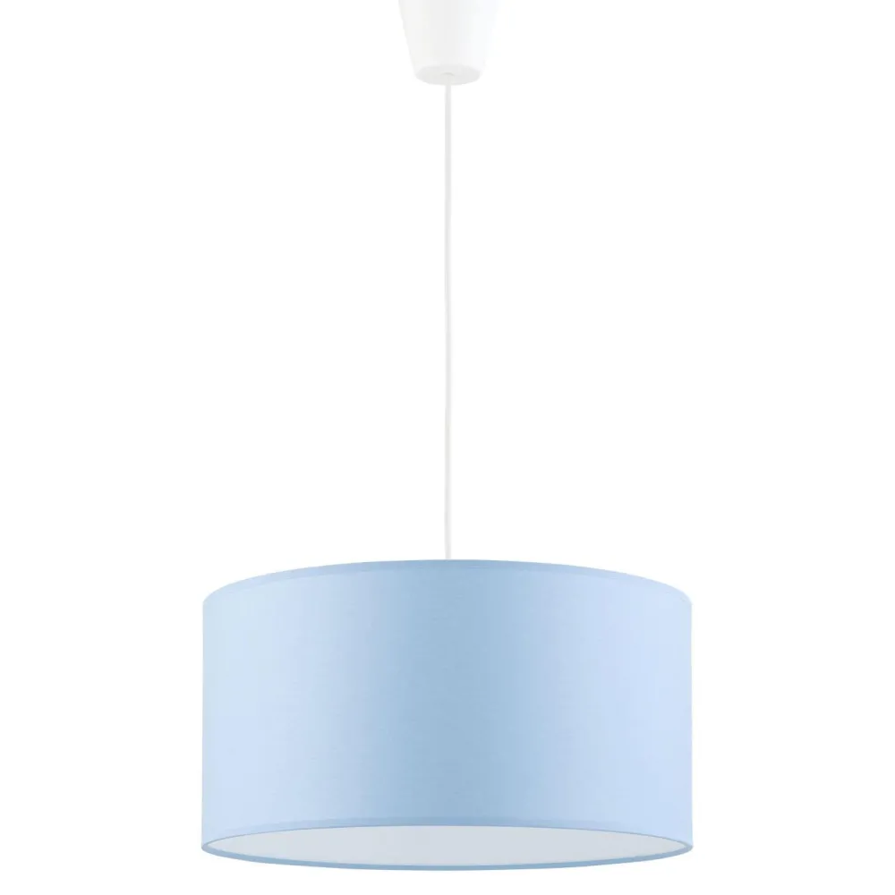 Outlet TK Lighting Kinderzimmerleuchte Hellblau Weiß Ø 40 cm rund Stoff