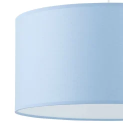 Outlet TK Lighting Kinderzimmerleuchte Hellblau Weiß Ø 40 cm rund Stoff