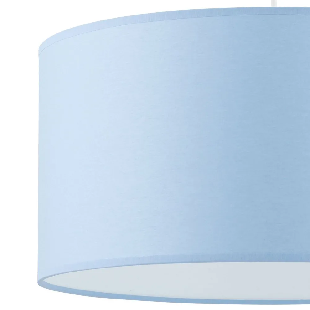 Outlet TK Lighting Kinderzimmerleuchte Hellblau Weiß Ø 40 cm rund Stoff