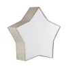 TK Lighting Kinderzimmerleuchte Leinen 45 cm lang Stern Weiß Beige 2x E27