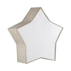 TK Lighting Kinderzimmerleuchte Leinen 45 cm lang Stern Weiß Beige 2x E27