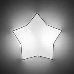 TK Lighting Kinderzimmerleuchte Leinen 45 cm lang Stern Weiß Beige 2x E27